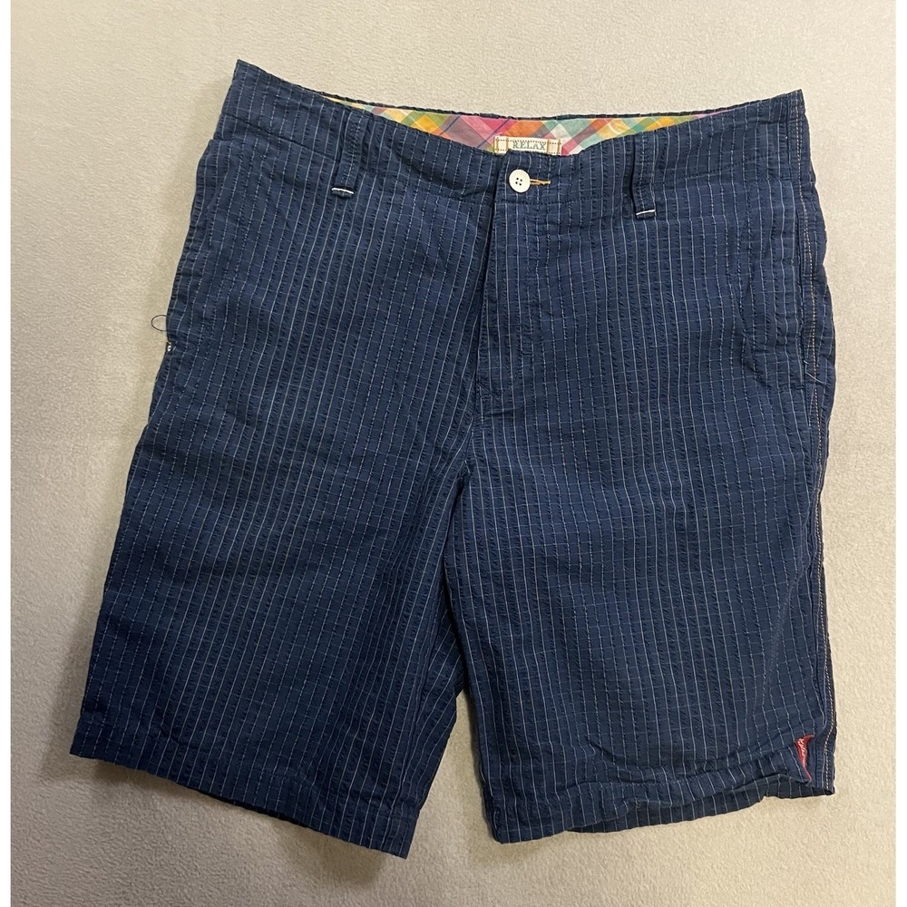 Tommy Bahama Relax Blue Textured Windowpane Pin Stripe Shorts Men's Size 35x11